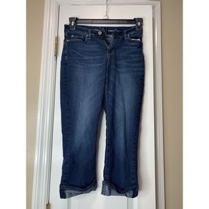 Signature Levi‎ Strauss Jeans Women's 2 W26* Blue Mid-Rise Capri Cuffed Denim